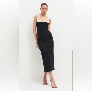 Reformation Nelle Black and White Strappy Dress